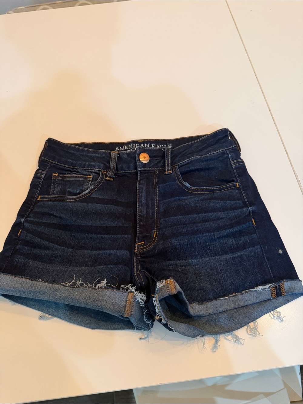 American Eagle Outfitters Dark Indigo Denim Cutoff Shorts